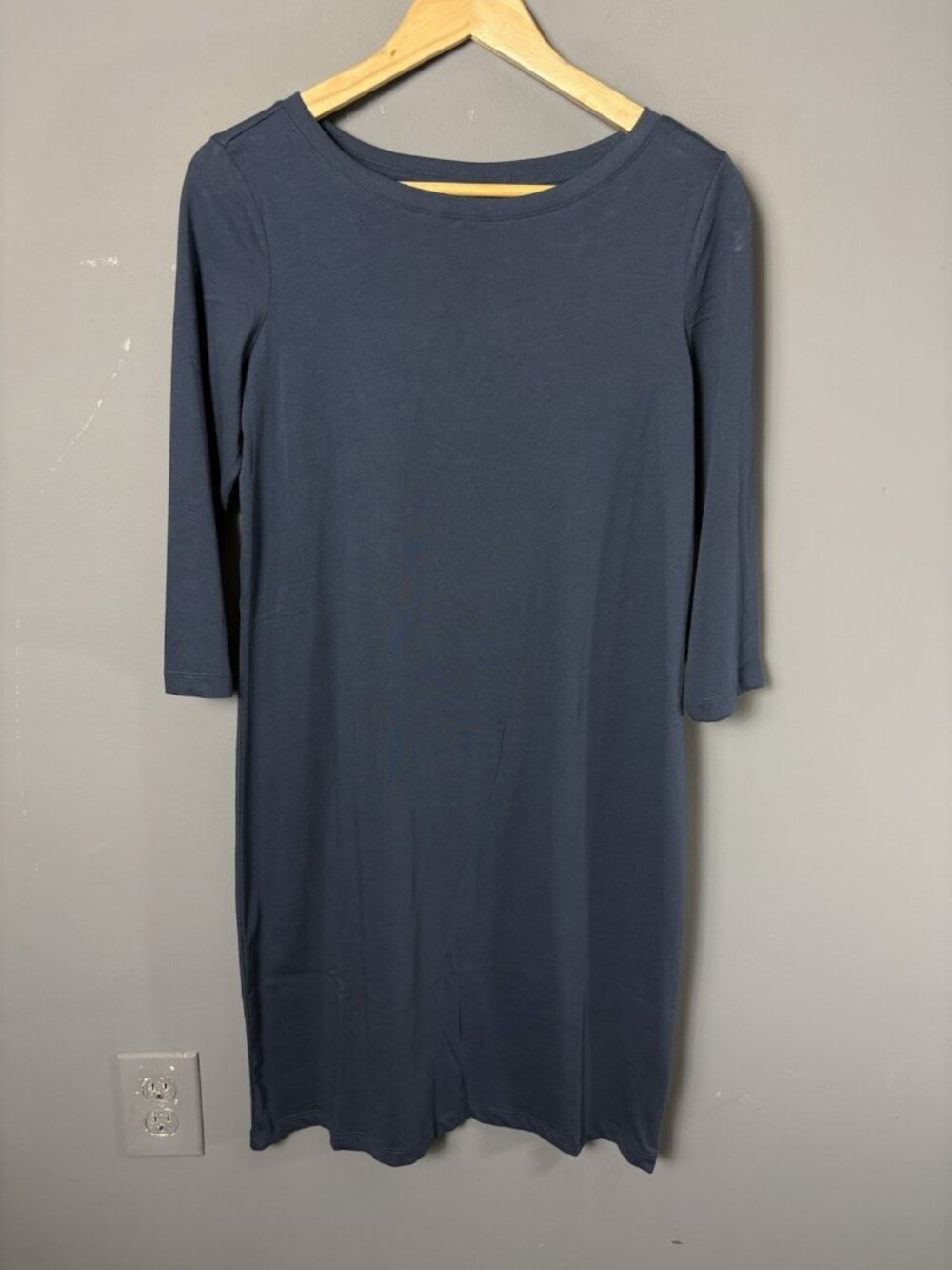 PACT ORGANIC Womens XS Solid Blue Organic Cotton Casual Mini Dress